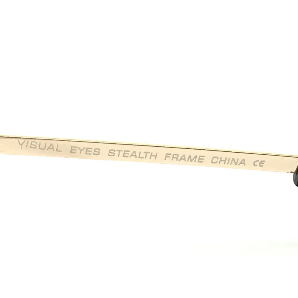 Visual Eyes Eyeglasses Frames STEALTH Y.GOLD Yellow Gold Military 52-19-140